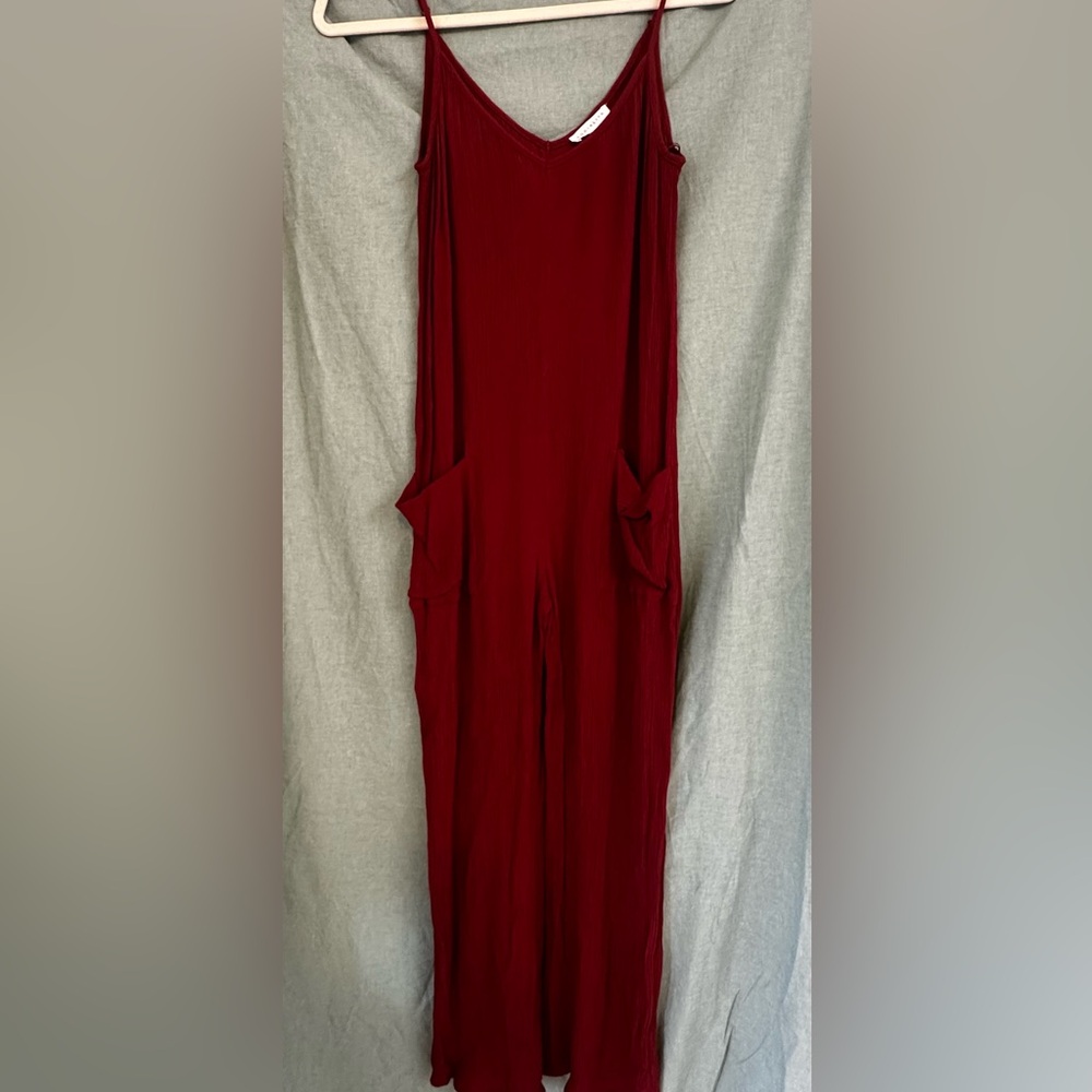 Socialite Red Sleeveless Jumpsuit